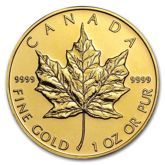 Canada 1 oz Gold Maple Leaf .9999 Fine BU (Random Year) | Coins & More